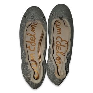 Sam Edelman Felicia Ballet Flats Shoes Silver Womens Size 6.5M